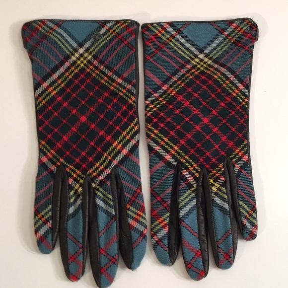 Vintage Accessories - PLAID GLOVES